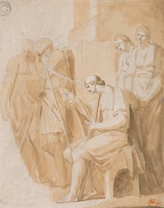 David joue de la harpe - George Romney