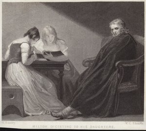 John Milton dictant à ses filles - George Romney