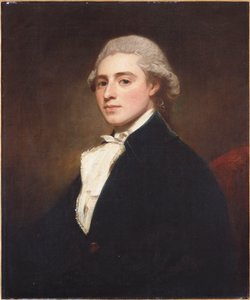 Portrait de James Dashwood, mi-longueur, portant une veste bleue et un jabot blanc