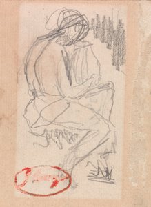 Personnage assis jouant de la harpe - George Romney