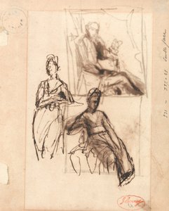 Homme assis et femme assise - George Romney