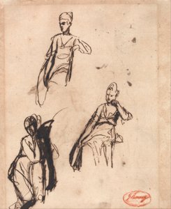 Femme assise : Trois poses - George Romney
