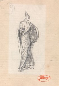 Femme debout aux drapés classiques - George Romney