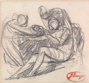 Deux personnages aidant un personnage assis - George Romney