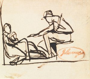 Deux personnages assis - George Romney