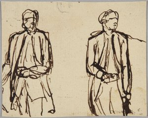 Deux figures masculines debout - George Romney