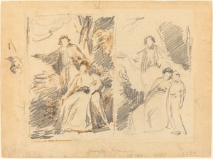 Deux Études pour un Portrait de la Famille Warren - George Romney