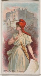 14 juillet, France, de la série Holidays N80 pour les cigarettes de la marque Duke, 1890 - George S. Harris and Sons