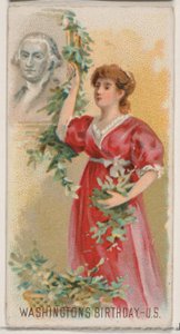 Anniversaire de George Washington, États-Unis, de la série Holidays N80 pour la marque Duke, 1890