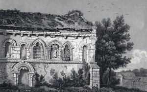 Berfrestone (DB) St Nicholas Church 1829 gravure Barfrestone Kent Angleterre - George Shepherd