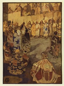 La grande tente de la cour était remplie de gens de Glooskap pour le procès du soleil