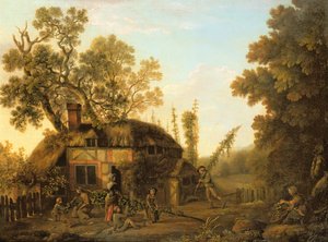 Cueillette du houblon, vers 1760