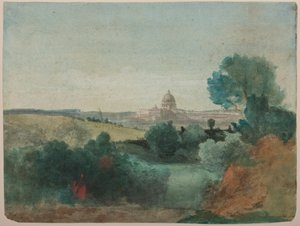 Saint Pierre vu de la Campagna - George Snr. Inness