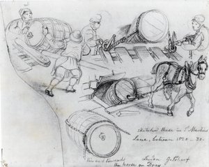 Charretiers et cheval, vers 1820-30 - George Snr Scharf
