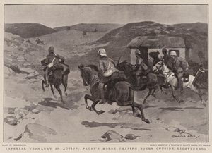 Les Yeomanry impériaux en action, le cheval de Paget poursuivant les Boers à l