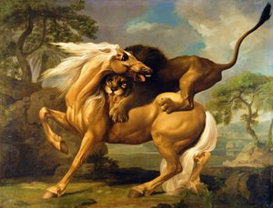 Un lion attaquant un cheval, vers 1762