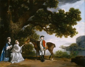 Capitaine Samuel Sharpe Pocklington avec sa femme, Pleasance, et peut-être sa sœur, Frances