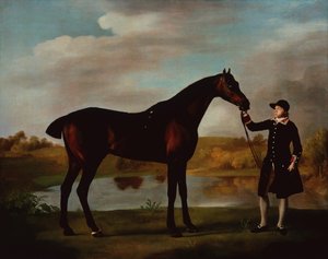 Le chasseur de la baie du duc de Malborough avec un palefrenier - George Stubbs