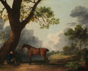 Le chasseur du troisième duc de Dorset avec un palefrenier et un chien, 1768