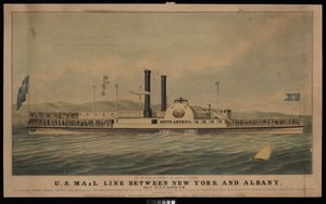 Ligne de courrier des États-Unis entre New York et Albany tous les jours à 17h... - George T. (after) Sanford