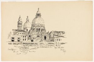 Sta. Maria della Salute, Venise, Italie, croquis de voyage - George Washington Maher