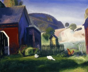 Cour de ferme et poules, 1924 - George Wesley Bellows
