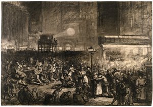 Nuit électorale à Times Square - George Wesley Bellows