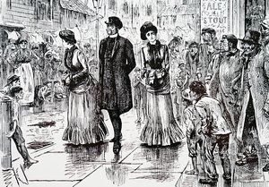 Une inspection des classes inférieures. Par George du Maurier (1834-1896) un caricaturiste et auteur franco-britannique - George du Maurier