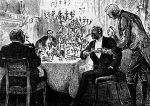 Une famille de la haute société à table - George du Maurier