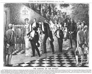 Application du darwinisme au vingtième siècle. Par George du Maurier, 24 avril 1880 (caricature de Punch, Londres)