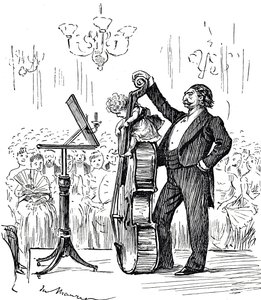 Dessin Animé Commentant les Prodiges Musicaux Qui Semblent Devenir de Plus en Plus Jeunes - George du Maurier