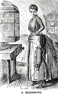 Dessin animé commentant la popularité des oiseaux en cage en Grande-Bretagne - George du Maurier