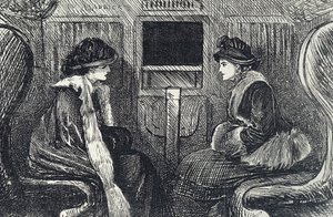 Dessin humoristique représentant des passagers dans le métro de Londres - George du Maurier