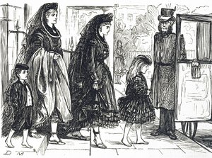 Caricature représentant des personnes utilisant des chaussures naturelles pour éviter les pieds déformés - George du Maurier