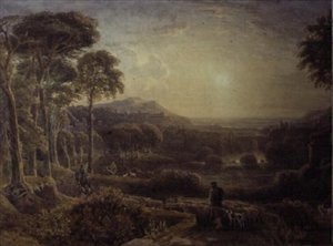 Paysage au coucher du soleil - George the Younger Barret