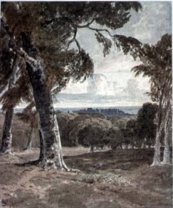 Parc de Windsor, avec le château au loin - George the Younger Barret