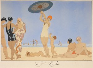 Au lido. Des gens sur une plage