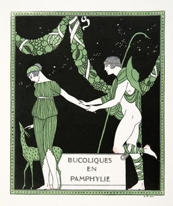 Bucoliques en Pamphylie, illustration des Chansons de Bilitis, par Pierre Louÿs, pub. 1922