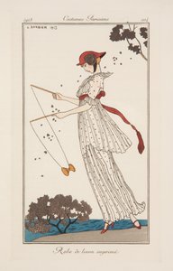 Robe en lin imprimé, illustration du 