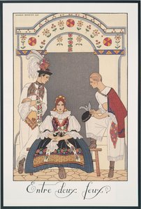 Falbalas et Fanfreluches, Almanach pour 1923, Entre deux feux, par George Barbier, impression