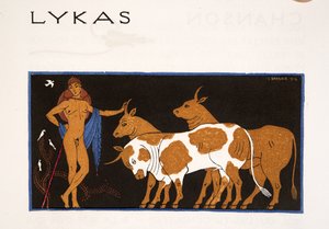 Lykas, illustration des Chansons de Bilitis, par Pierre Louÿs, pub. 1922 - Georges Barbier