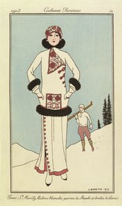 Pour St. Moritz, Planche de "Costumes Parisiens" - Georges Barbier