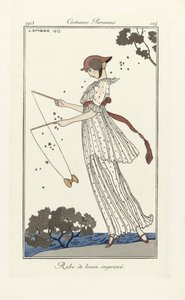 Robe de Linon Imprimé, de Costumes Parisien, pub.1913