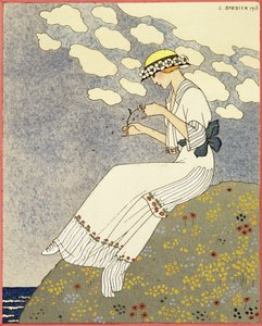 Un Peu..., design pour une robe de campagne par Paquin - Georges Barbier