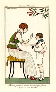 Femme en blouse de soie japonaise et jupe longue plissée
