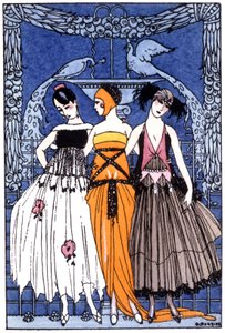 Les trois Grâces, vers 1920 (gravure) - Georges Barbier