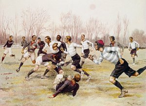 Football (Rugby), match de championnat au Parc de Saint Cloud, calendrier sportif, février - Georges Bertin Scott