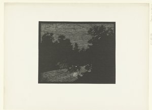 Paysage avec voiture tirée par un cheval la nuit - Georges Charles Victor Léopold Hugo