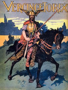 Portrait de Vercingétorix (ca. 80-c. 46 av. J.-C.) guerrier et chef gaulois de la tribu des Arvernes. Illustration de Georges Conrad (1874-1936) tirée de 