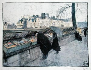 Bouquinistes le long de la rive gauche de la Seine près du Pont-Neuf, Paris